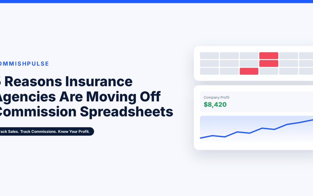 Cluttered spreadsheet contrasted with a clean commission dashboard