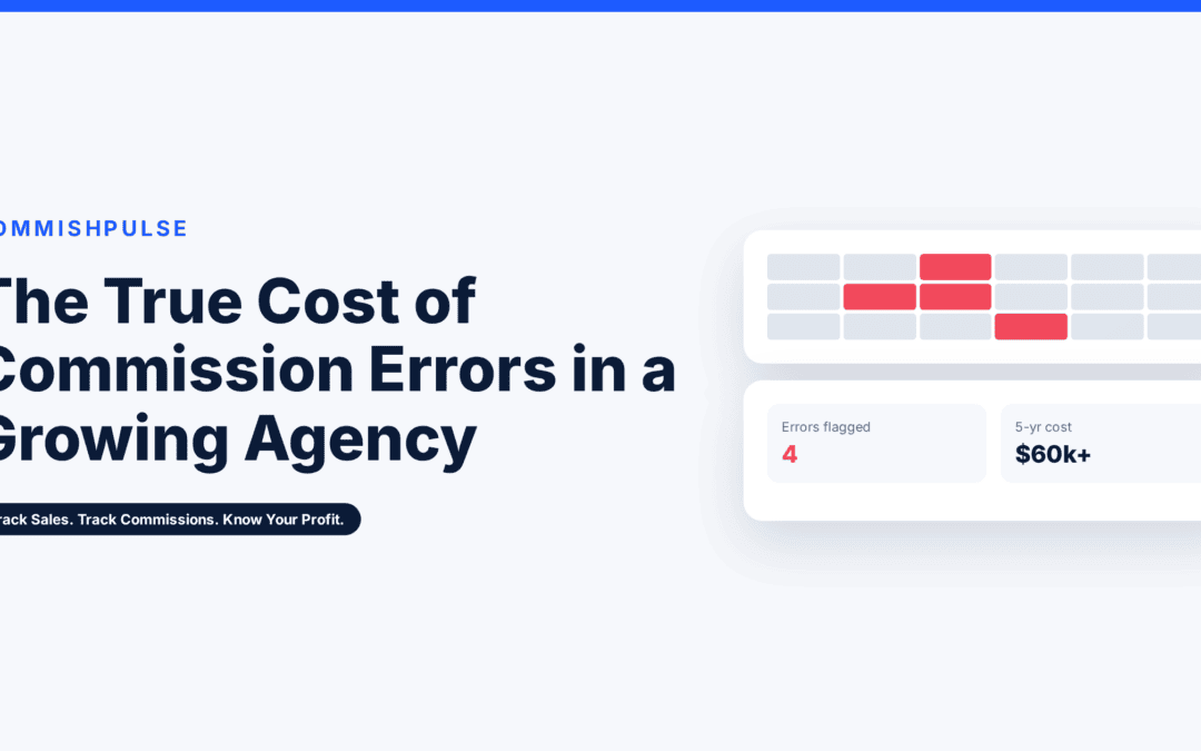 Agency owner reviewing commission errors on a monthly statement